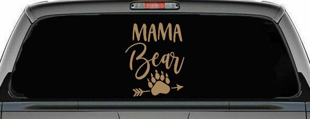 Mama Bear with Paw and Arrow Car or Truck Window Decal Sticker