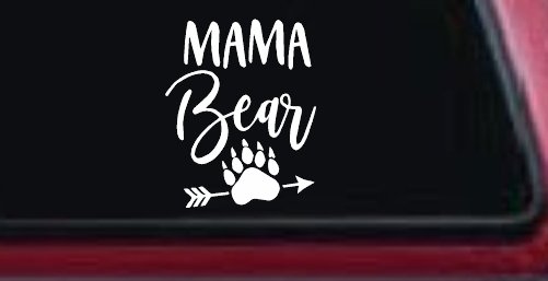 Mama Bear with Paw and Arrow Car or Truck Window Decal Sticker