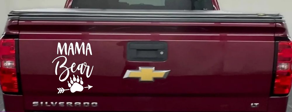 Mama Bear with Paw and Arrow Car or Truck Window Decal Sticker
