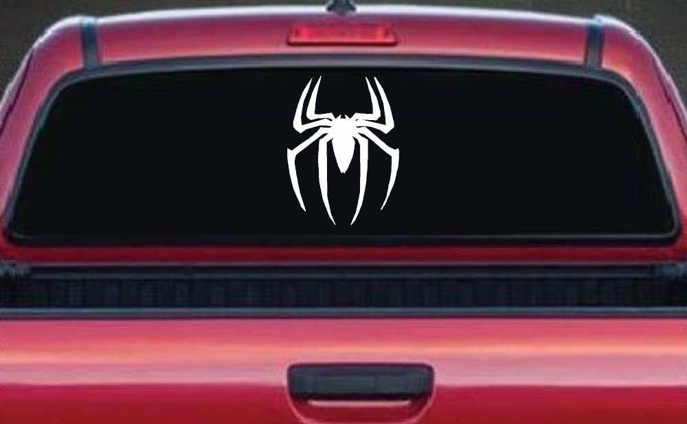 Spider Sci Fi Car or Truck Window Decal Sticker (White)