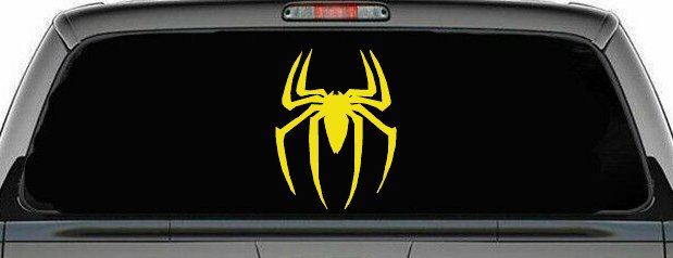 Spider Sci Fi Car or Truck Window Decal Sticker (Yellow)