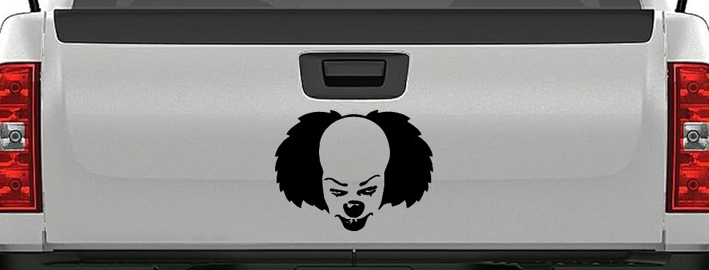 Pennywise the It Clown Sci Fi Car or Truck Window Decal Sticker (Black)