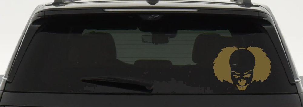 Pennywise the It Clown Sci Fi Car or Truck Window Decal Sticker (Gold)