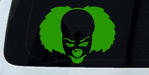 Pennywise the It Clown Sci Fi Car or Truck Window Decal Sticker (Lime)