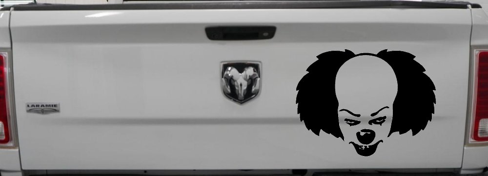 Pennywise the It Clown Sci Fi Car or Truck Window Decal Sticker (Matte Black)