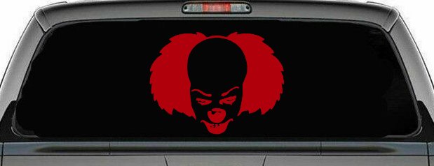 Pennywise the It Clown Sci Fi Car or Truck Window Decal Sticker (Red)