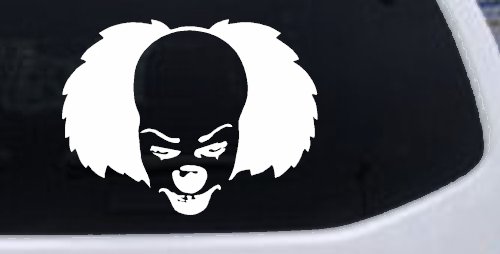 Pennywise the It Clown Sci Fi Car or Truck Window Decal Sticker (White)