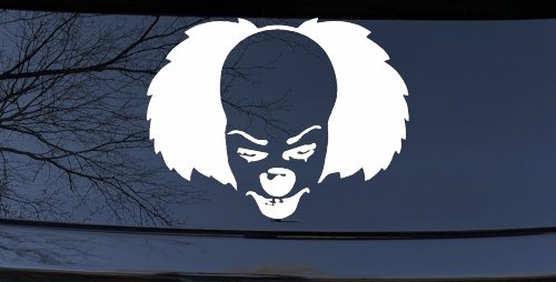 Pennywise the It Clown Sci Fi Car or Truck Window Decal Sticker (White)