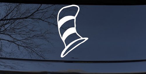 Dr Seuss Cat in the Hat Cartoons Car or Truck Window Vinyl Decal Sticker (White)