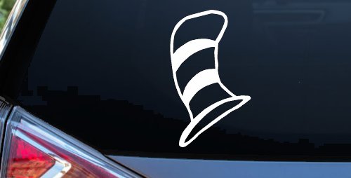 Dr Seuss Cat in the Hat Cartoons Car or Truck Window Decal Sticker (White)