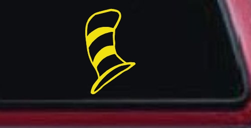 Dr Seuss Cat in the Hat Cartoons Car or Truck Window Decal Sticker