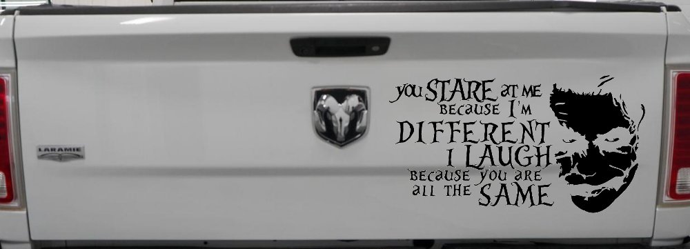Joker I'm Different You Are All The Same Car or Truck Window Decal Sticker (Black)