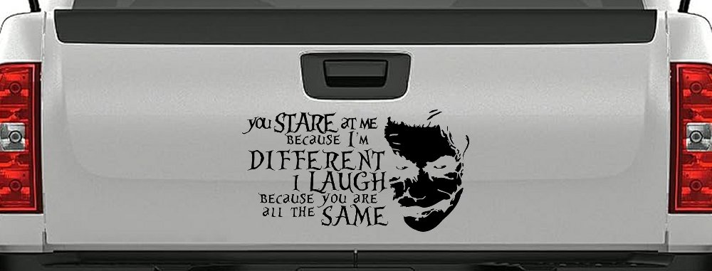 Joker I'm Different You Are All The Same Car or Truck Window Decal Sticker (Black)