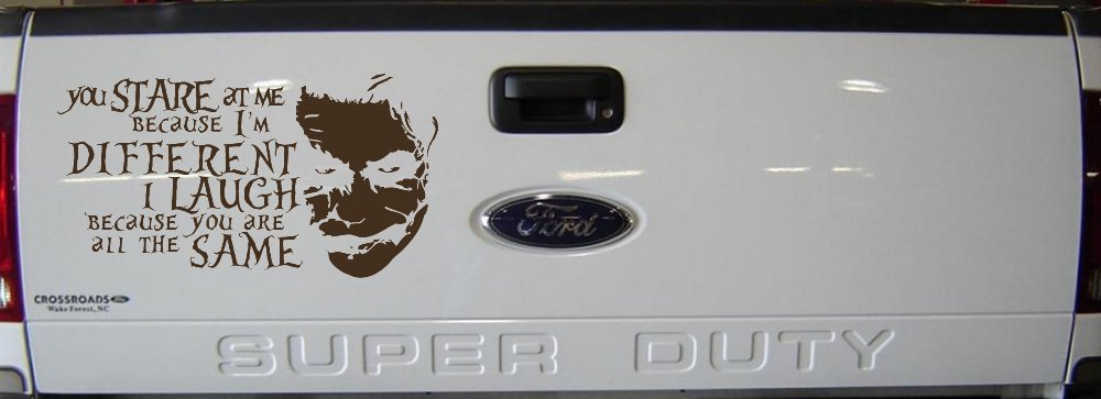 Joker I'm Different You Are All The Same Car or Truck Window Decal Sticker (Brown)