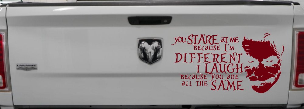 Joker I'm Different You Are All The Same Car or Truck Window Decal Sticker (Burgundy)