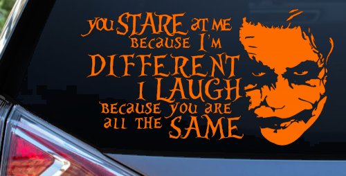 Joker I'm Different You Are All The Same Car or Truck Window Decal Sticker