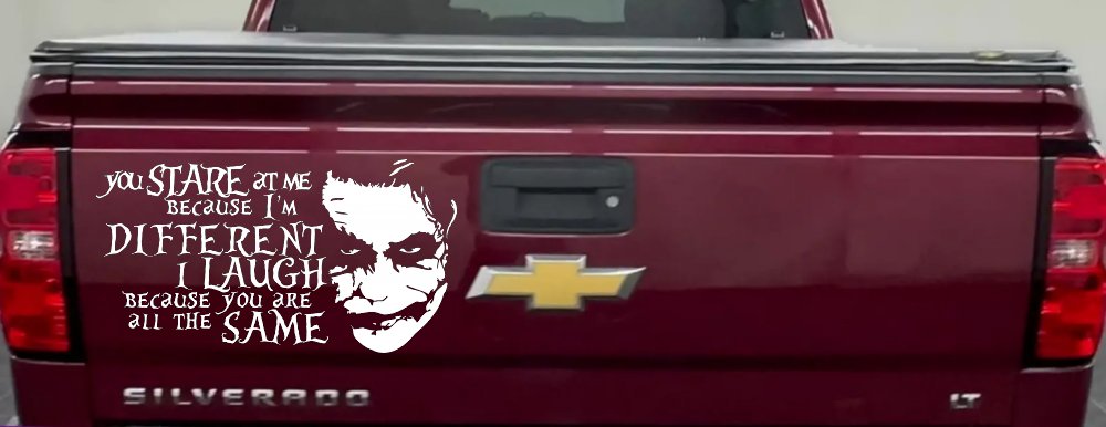 Joker I'm Different You Are All The Same Car or Truck Window Decal Sticker