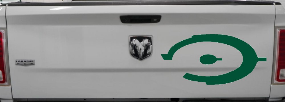 Halo Sci Fi Car or Truck Window Decal Sticker (Dark Green)