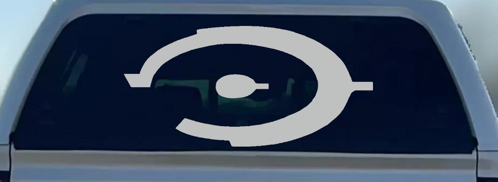 Halo Sci Fi Car or Truck Window Decal Sticker (Light Gray)