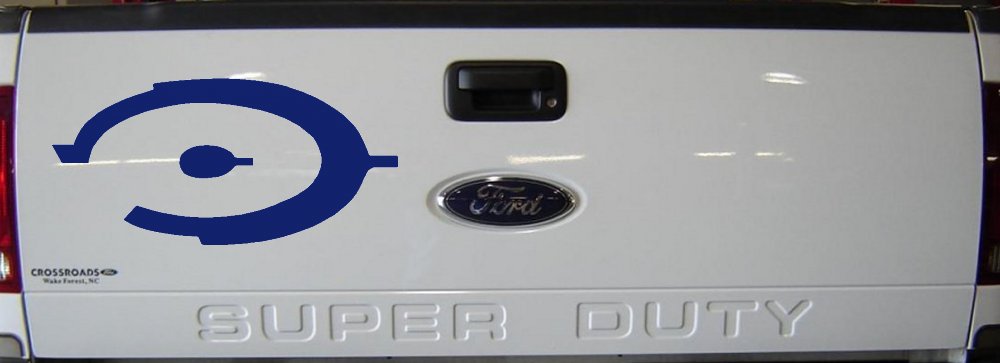 Halo Sci Fi Car or Truck Window Decal Sticker (Navy)