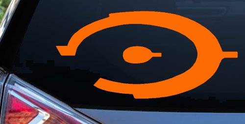 Halo Sci Fi Car or Truck Window Decal Sticker (Orange)