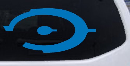 Halo Sci Fi Car or Truck Window Decal Sticker (Sky Blue)