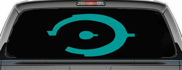 Halo Sci Fi Car or Truck Window Decal Sticker (Turquoise)