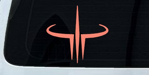 Quake 3 Logo Sci Fi Car or Truck Window Decal Sticker (Coral)