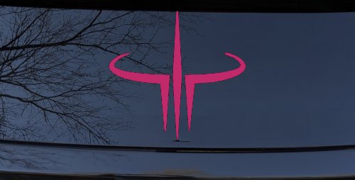 Quake 3 Logo Sci Fi Car or Truck Window Decal Sticker (Hot Pink)