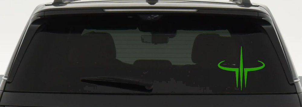 Quake 3 Logo Sci Fi Car or Truck Window Decal Sticker (Lime)