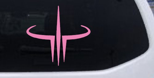 Quake 3 Logo Sci Fi Car or Truck Window Decal Sticker (Pink)