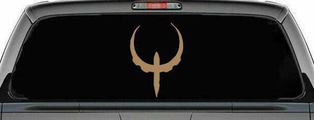 Quake Logo Sci Fi Car or Truck Window Vinyl Decal Sticker (Light Brown)