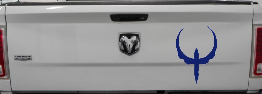 Quake Logo Sci Fi Car or Truck Window Decal Sticker (Navy)