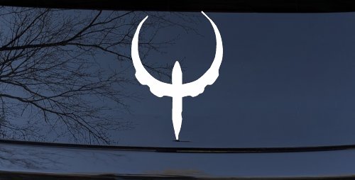 Quake Logo Sci Fi Car or Truck Window Decal Sticker (White)