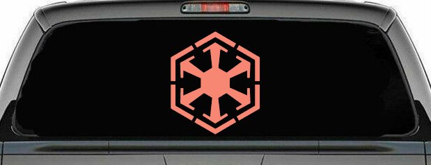 Star Wars Sith Empire Symbol Logo Sci Fi Car or Truck Window Decal Sticker (Coral)