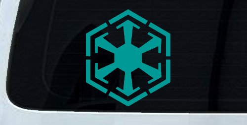 Star Wars Sith Empire Symbol Logo Sci Fi Car or Truck Window Decal Sticker (Turquoise)