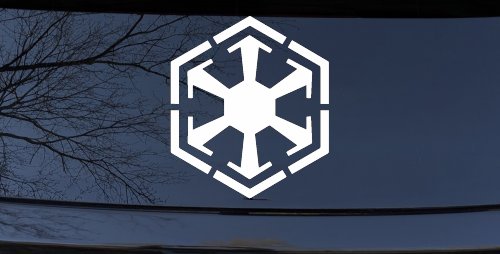 Star Wars Sith Empire Symbol Logo Sci Fi Car or Truck Window Decal Sticker (White)