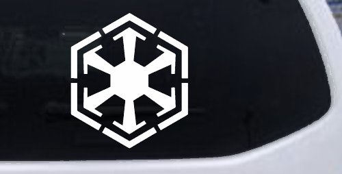 Star Wars Sith Empire Symbol Logo Sci Fi Car or Truck Window Decal Sticker (White)