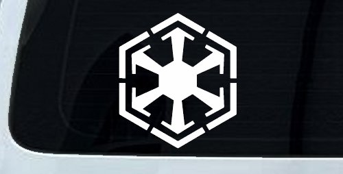 Star Wars Sith Empire Symbol Logo Sci Fi Car or Truck Window Decal Sticker (White)