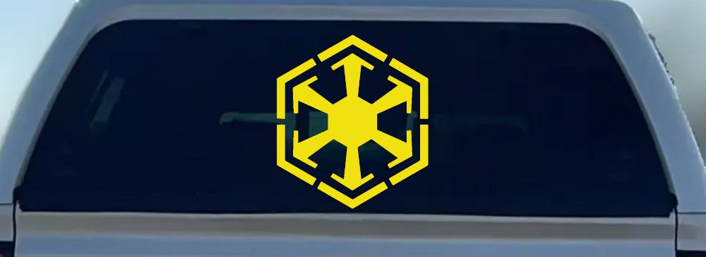 Star Wars Sith Empire Symbol Logo Sci Fi Car or Truck Window Decal Sticker (Yellow)