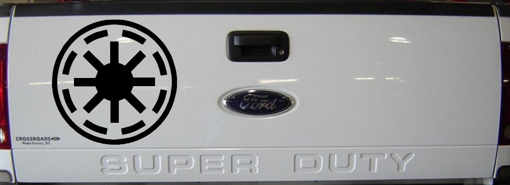 Star Wars Galactic Republic Symbol Logo Sci Fi Car or Truck Window Decal Sticker (Black)