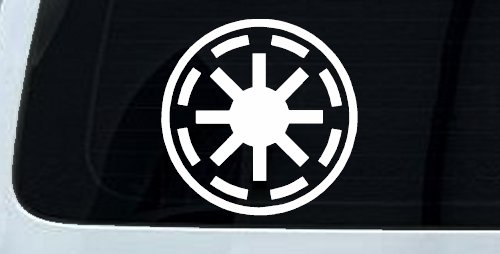 Star Wars Galactic Republic Symbol Logo Sci Fi Car or Truck Window Decal Sticker (White)
