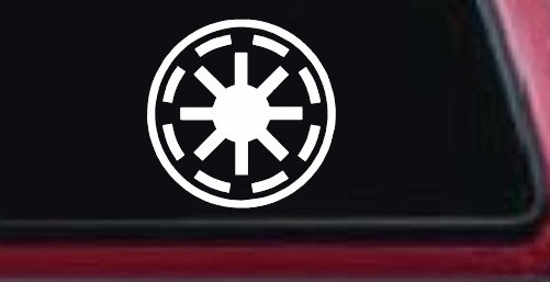 Star Wars Galactic Republic Symbol Logo Sci Fi Car or Truck Window Decal Sticker (White)
