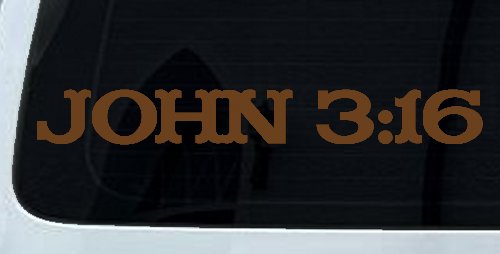 John 3:16 Christian Car or Truck Window Decal Sticker (Copper)