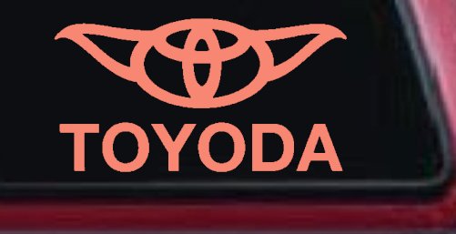 TOYODA Toyota Yoda Funny Car or Truck Window Decal Sticker (Coral)