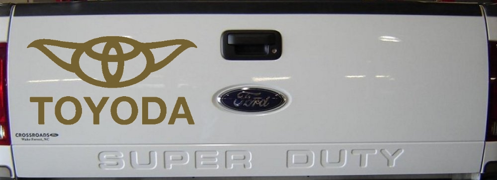 TOYODA Toyota Yoda Funny Car or Truck Window Decal Sticker