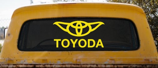 TOYODA Toyota Yoda Funny Car or Truck Window Decal Sticker
