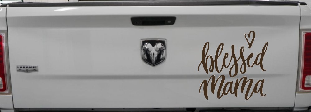 Blessed Mama with Heart Car or Truck Window Decal Sticker