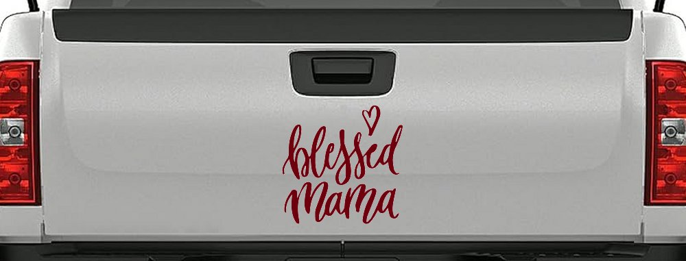Blessed Mama with Heart Car or Truck Window Decal Sticker