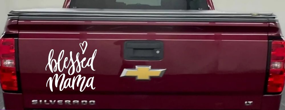 Blessed Mama with Heart Car or Truck Window Decal Sticker